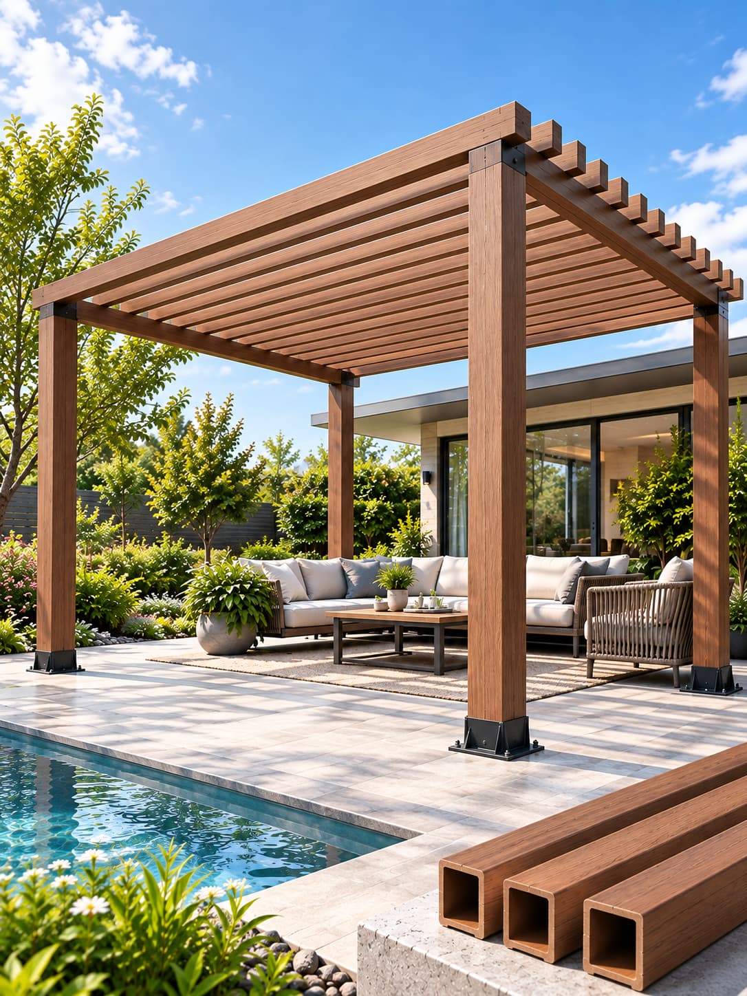 WPC Pergola Strukturell Guide: Spännviddsgränser, underramsdesign och materialjämförelse