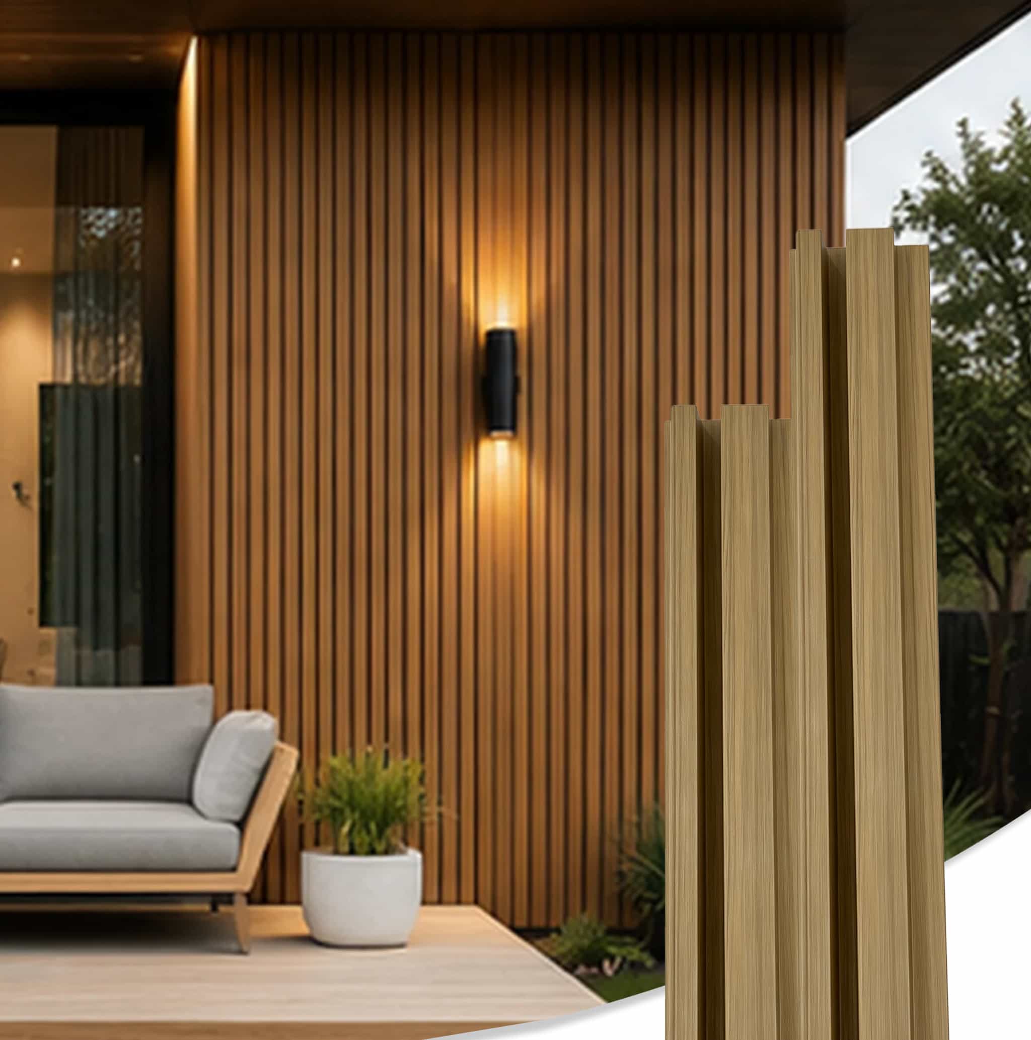 Fade-Resistant ASA Outdoor räfflade väggpaneler