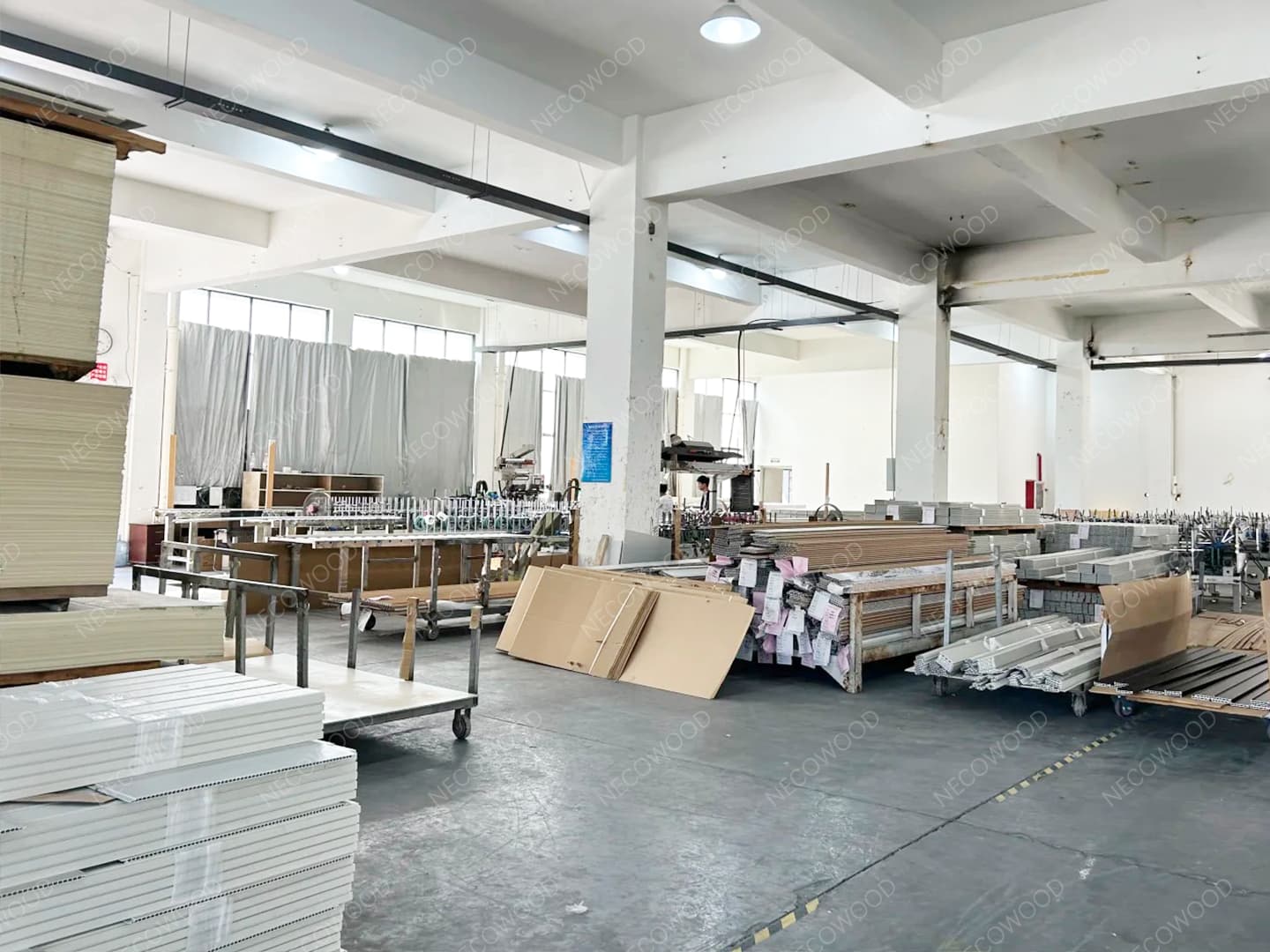Necowood WPC decking and building materials factory and container loading